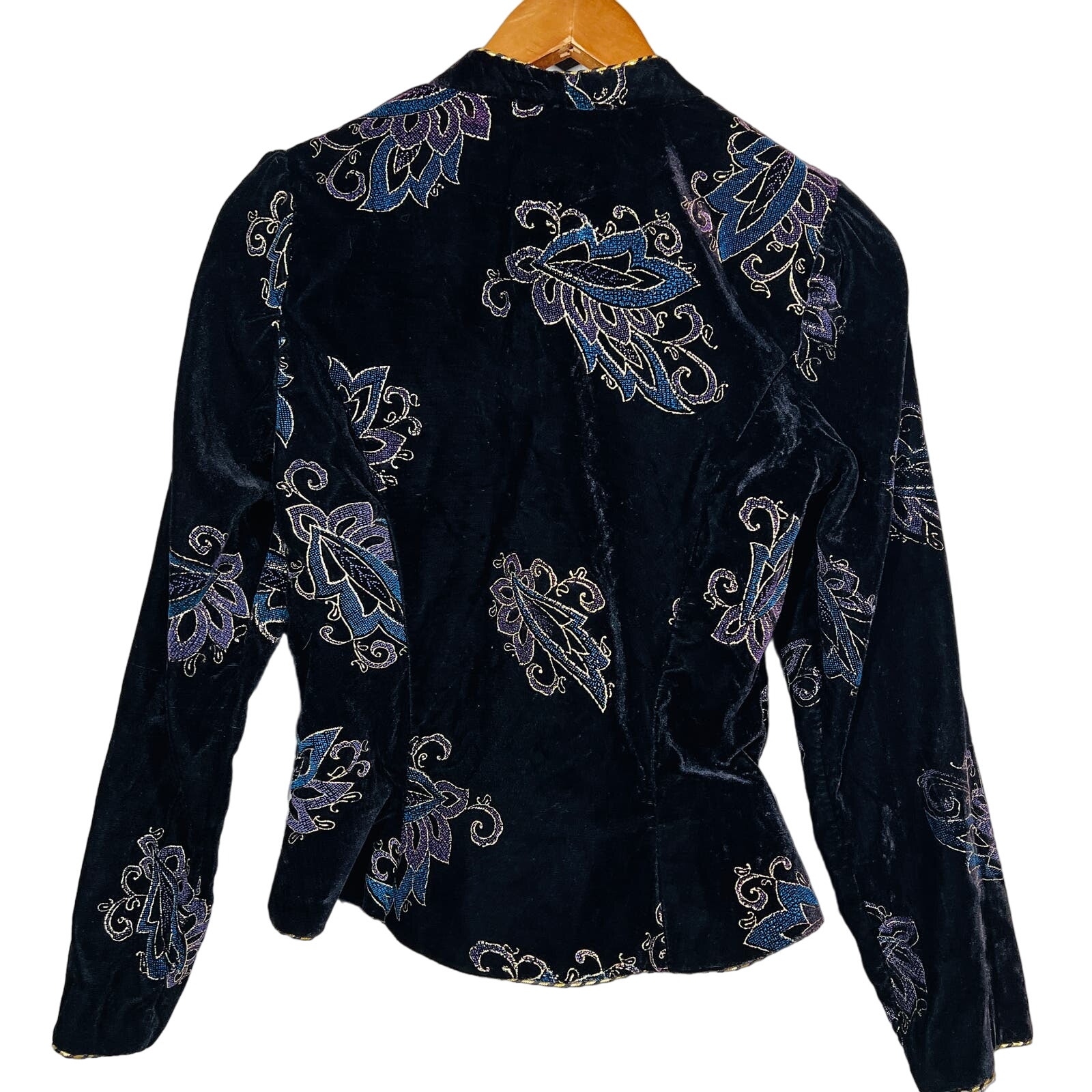 Vintage 80s Cachet By Bari Protas Velvet Jacket Embroidered Evening Regency - S